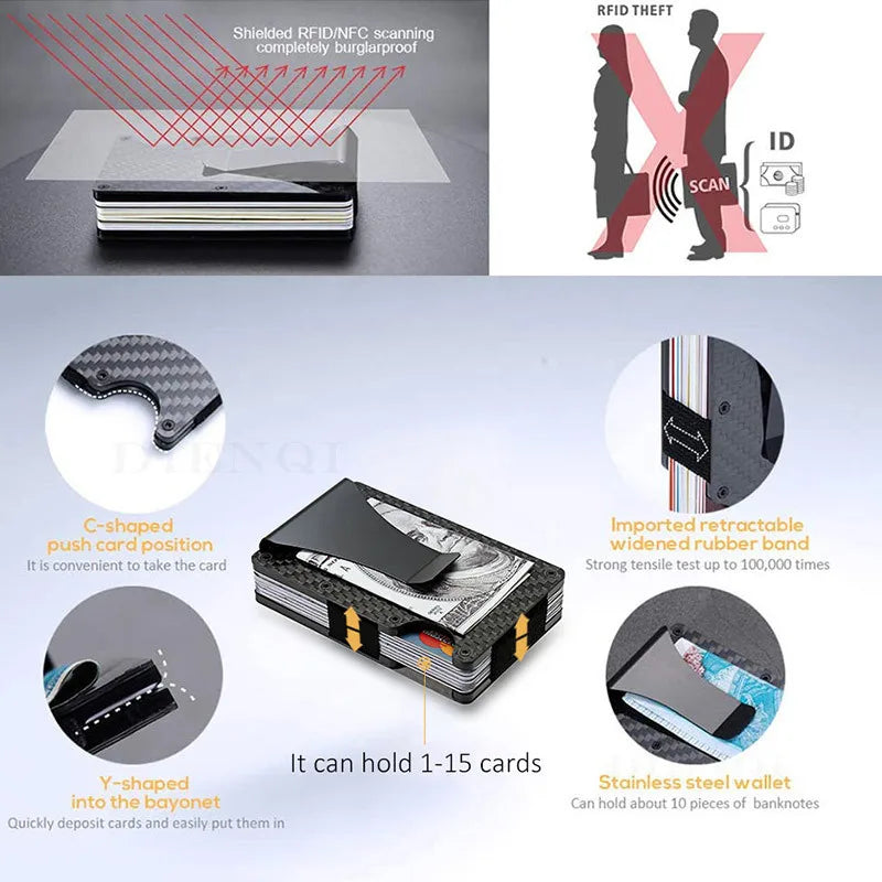 Cartera Minimalista RFID de Metal